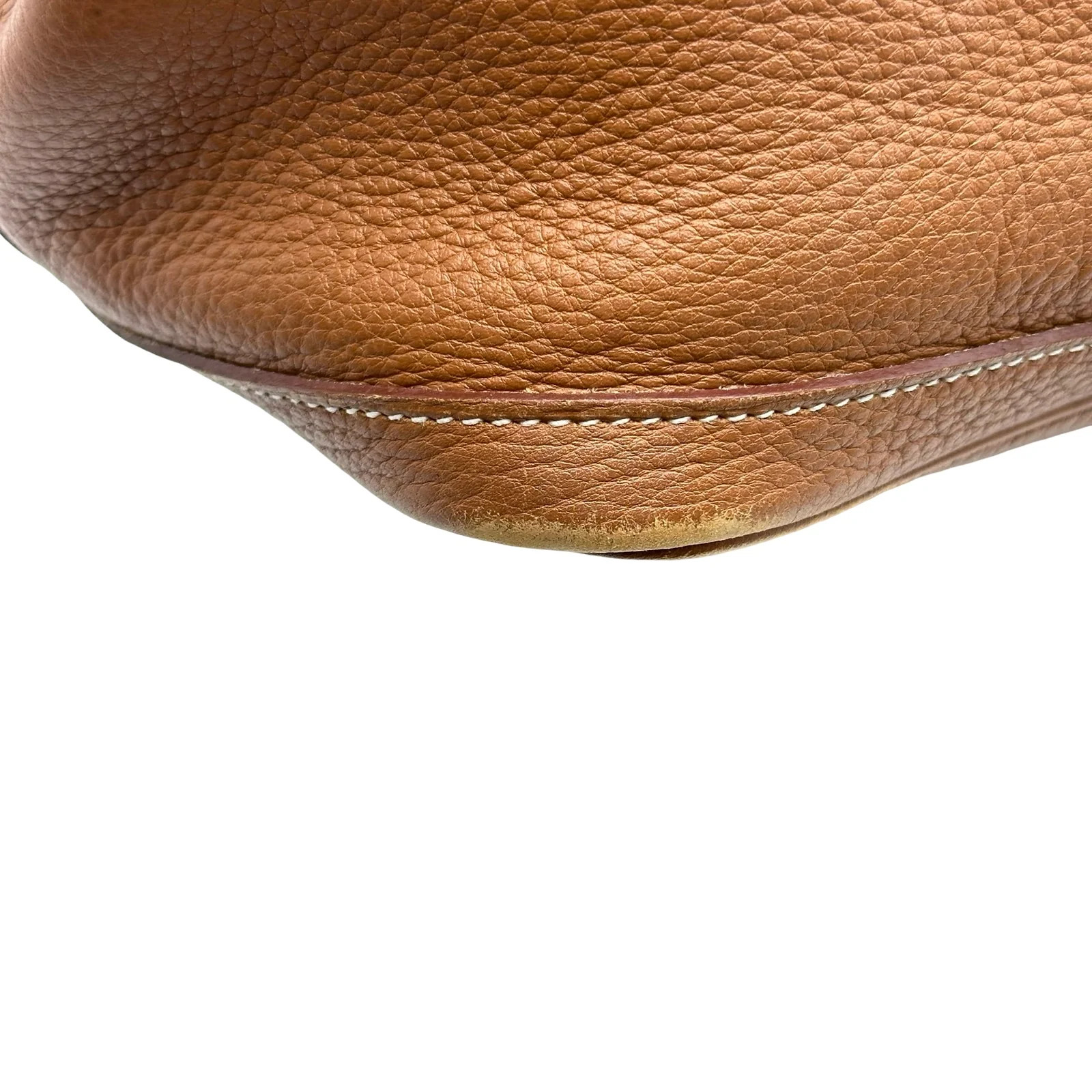 HERMES Garden Party PM Gold Negonda Leather Tote #OKB7911
