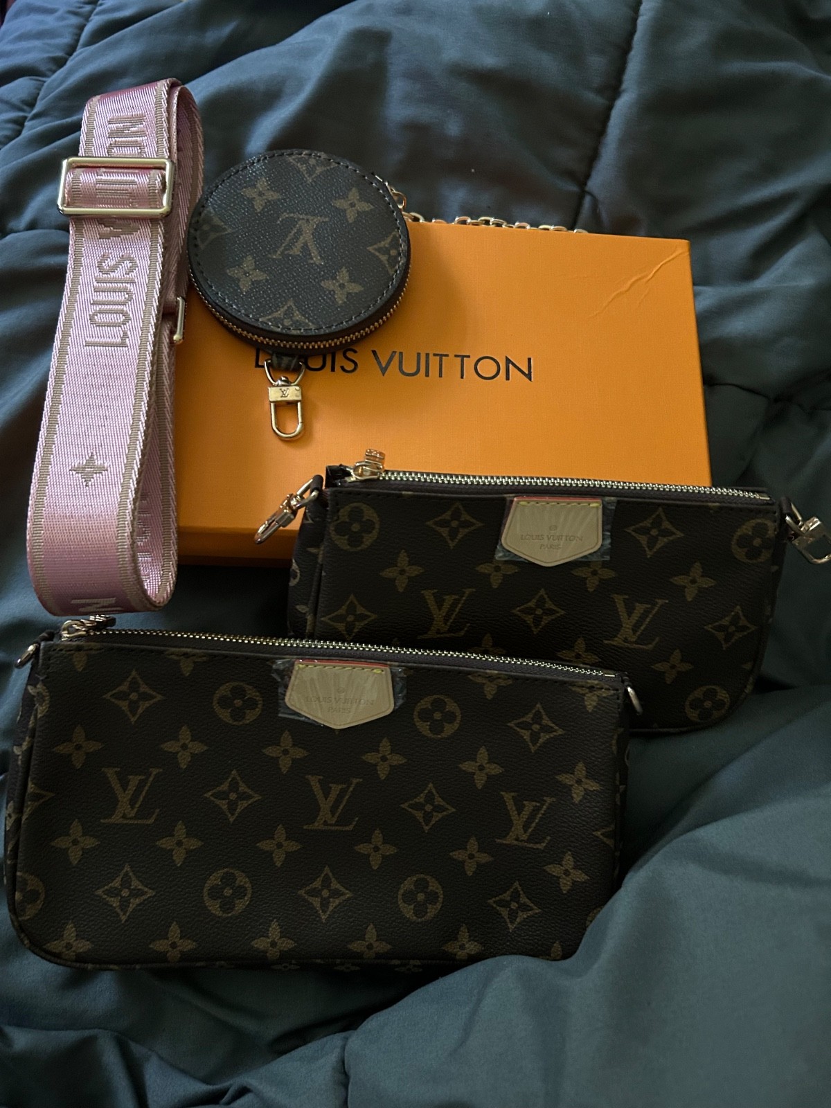 Louis Vuitton Multi Pochette Accessoires Crossbody Brown Canvas/Leather