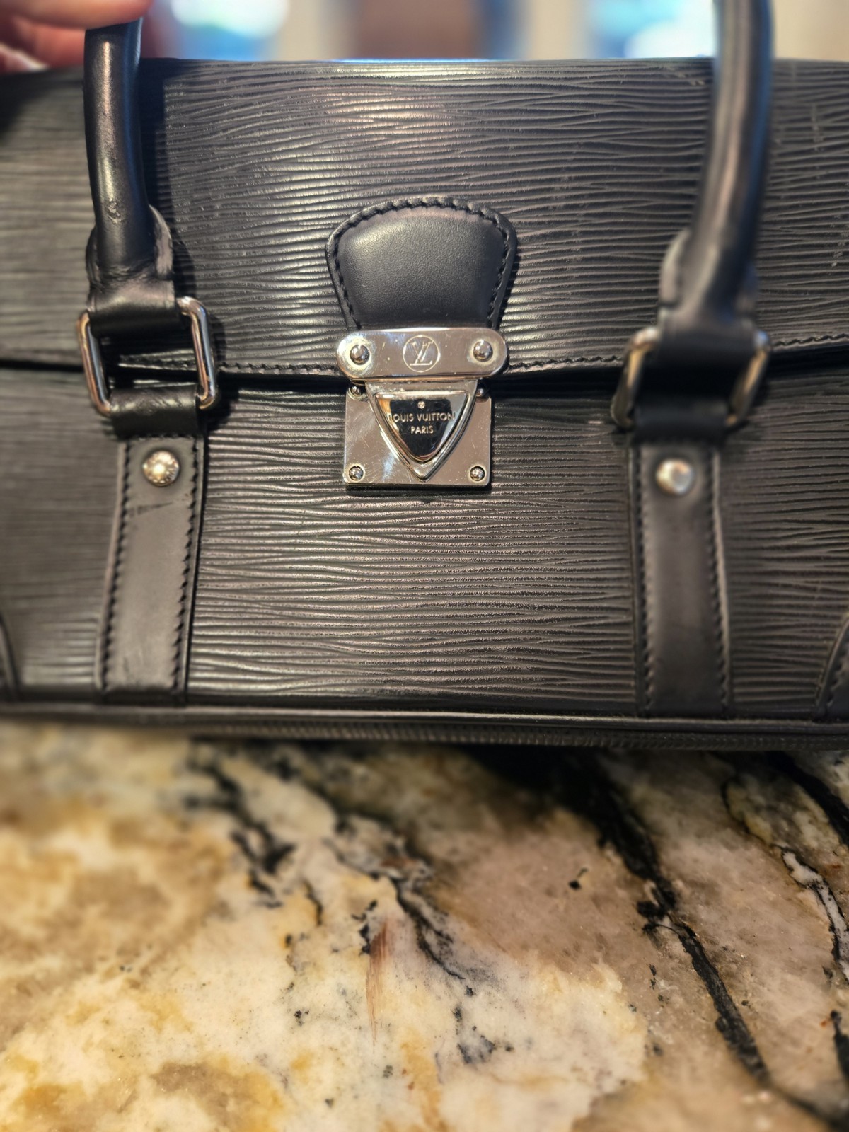 Louis Vuitton Epi Leather Segur PM Handbag, Noir — Silver Hardware