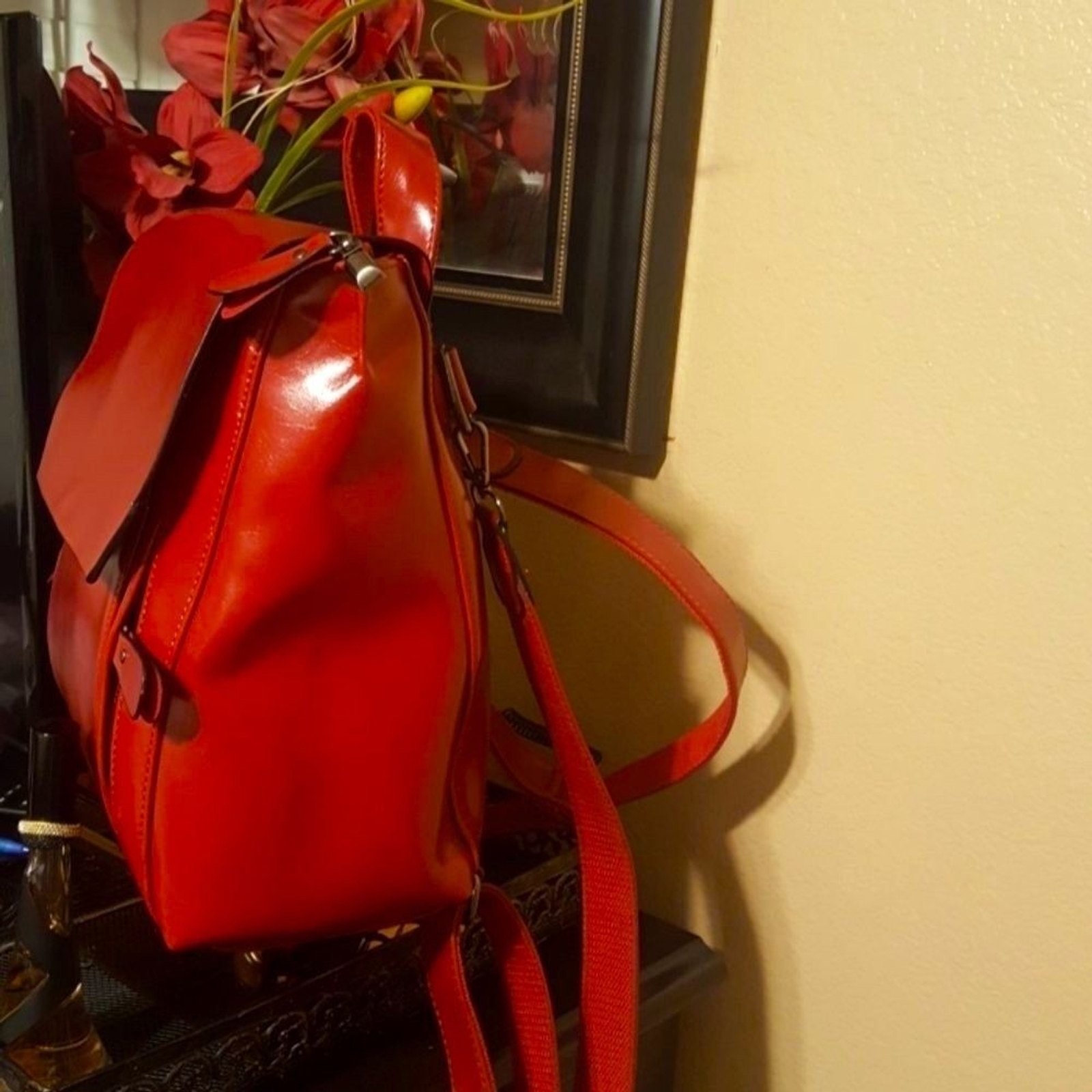 Vibrant Red Structured Women’s Backpack