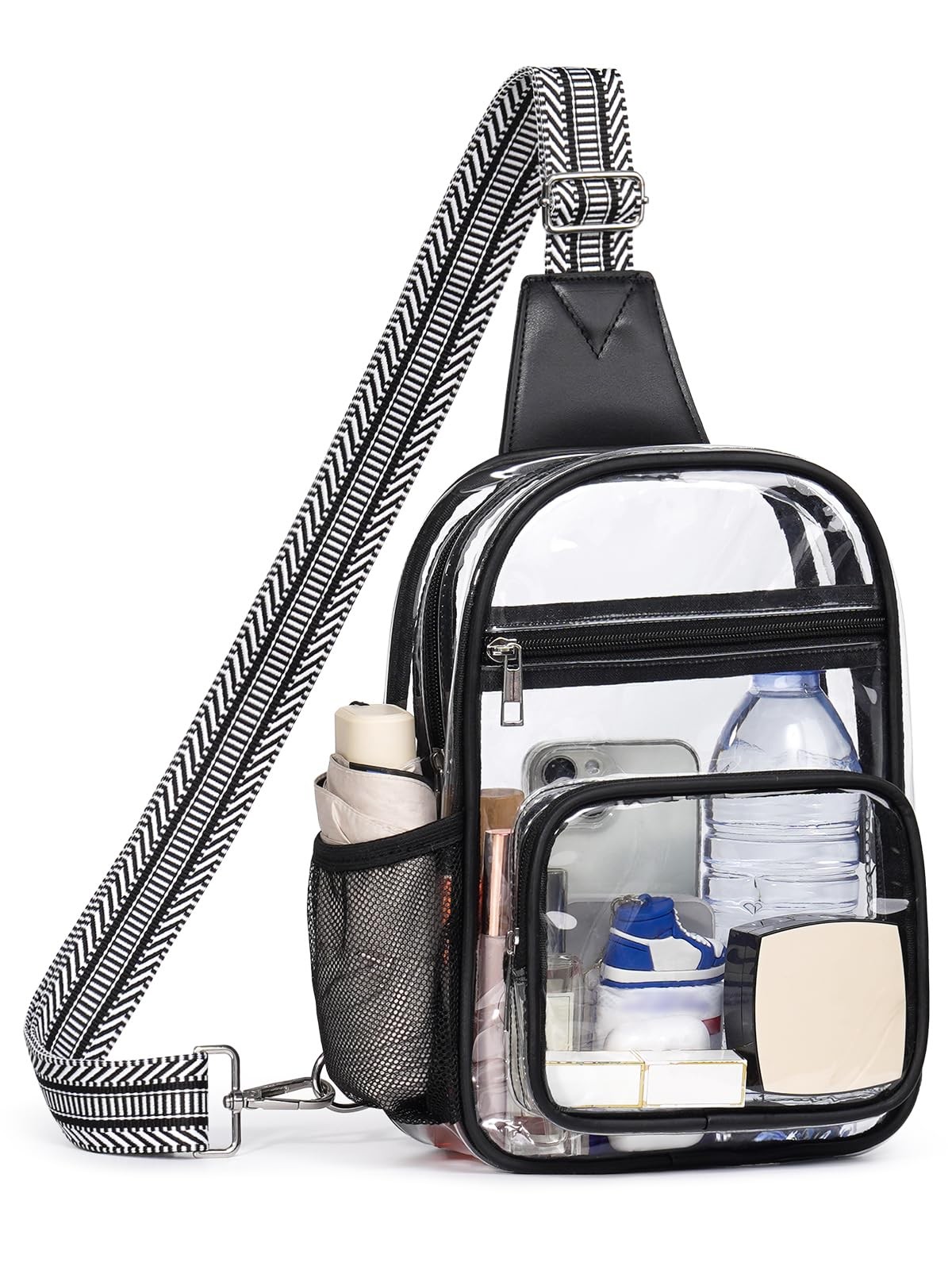 Clear Stadium Bag, Transparent Sling Backpack for Concerts, Sports, Travel