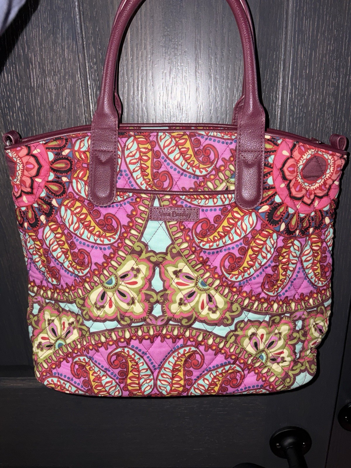Vera Bradley Casual Satchel Resort Medallion Faux Leather Trim Crossbody