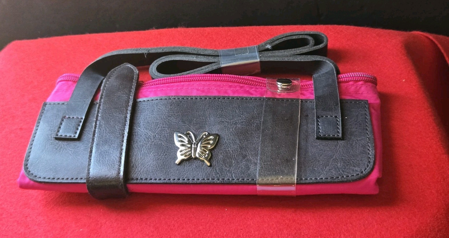 Vintage Avon Summer Fun Weekender Pink Tote Bag with Butterfly Pendant