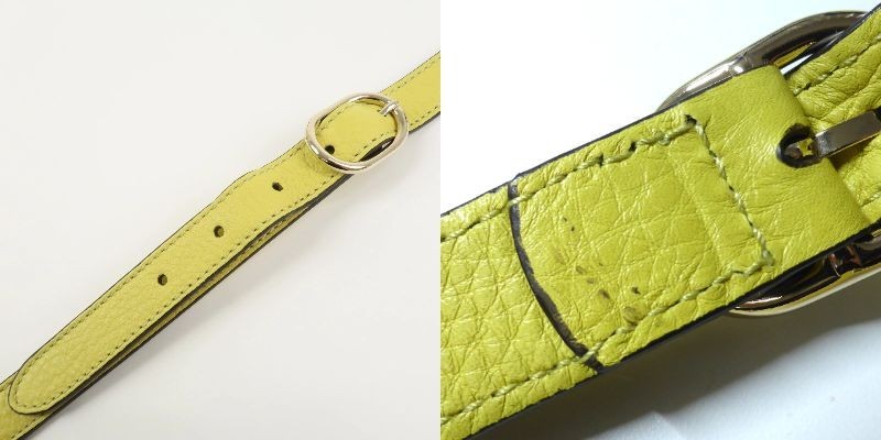 Gucci Bamboo Shopper Large Tote Bag 2WAY Hand Bag Yellow 323658 Auth Used