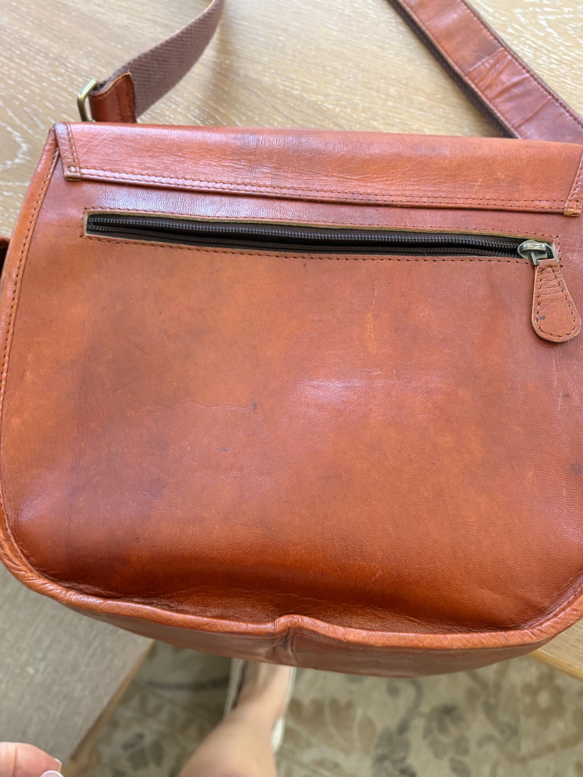 Rofozzi Icon Leather Camera Bag VTG Crossbody DSLR Satchel Saddle Purse Brown