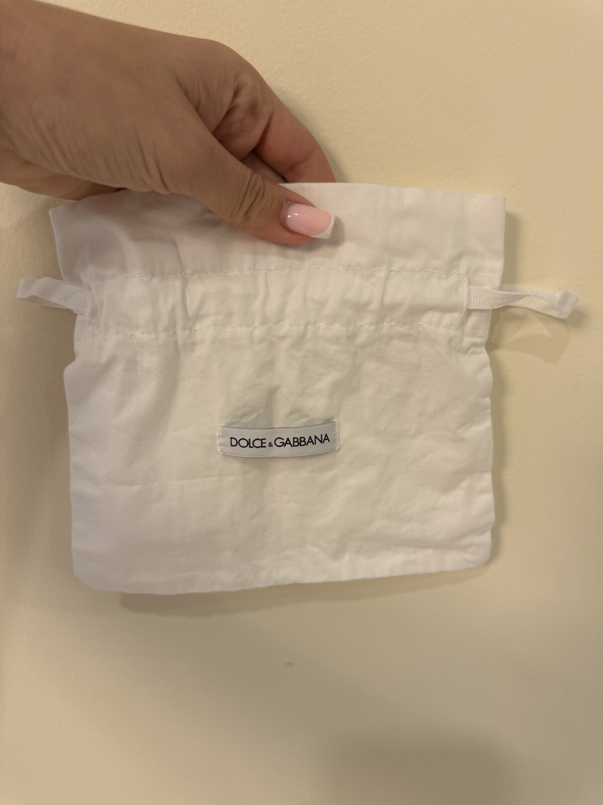 Dolce & Gabbana White Small Dustbag 7.75in*7.25in Pre Owned