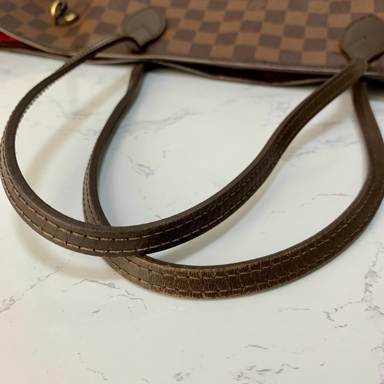LOUIS VUITTON Neverfull MM Damier shoulder Tote Bag Brown Auth【Condition:Good】