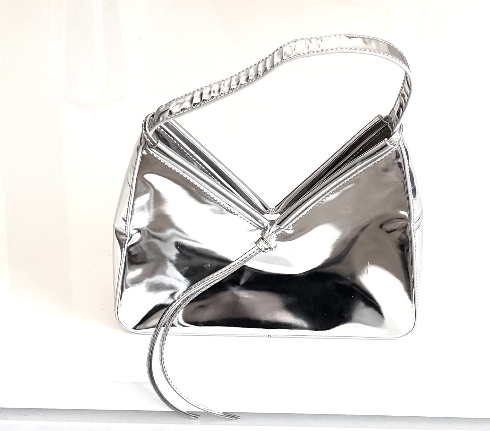 REFORMATION Mirror Metallic Chiara Convertible Leather Shoulder Bag or Wristlet
