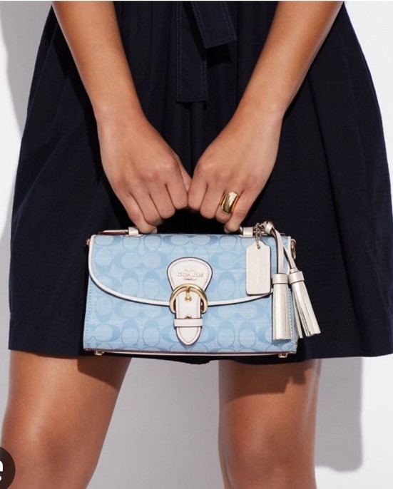 NWT COACH KLEO Top Handle In Signature Chambray ~ C8513 $398