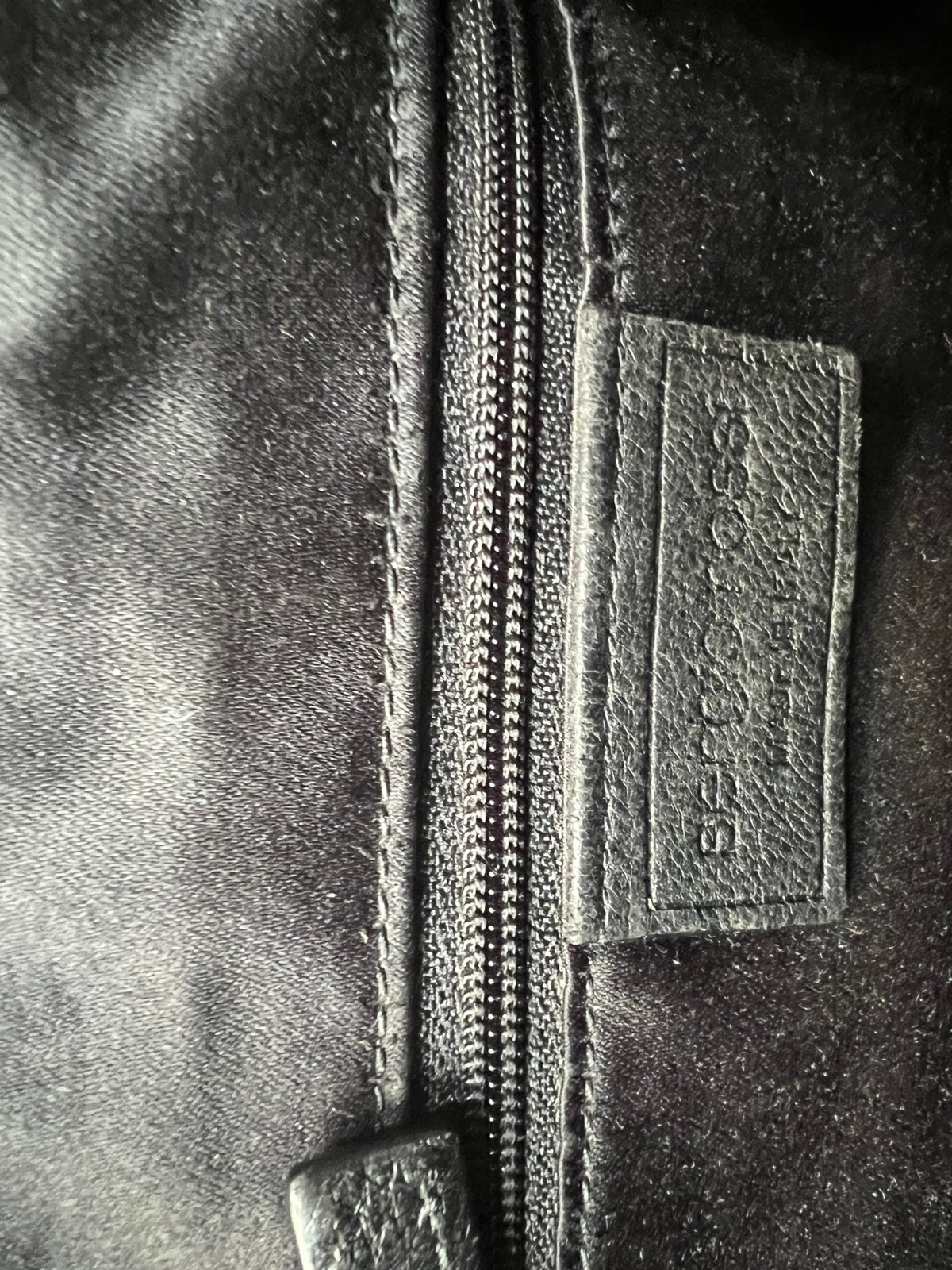 SERGIO ROSSI SUEDE SILVER METAL HARDWARE SHOULDER BAG