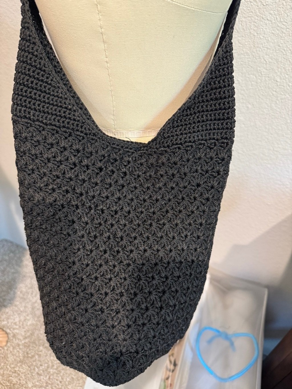 Women’s Unbranded Black Crocheted Shoulder Bag One Size