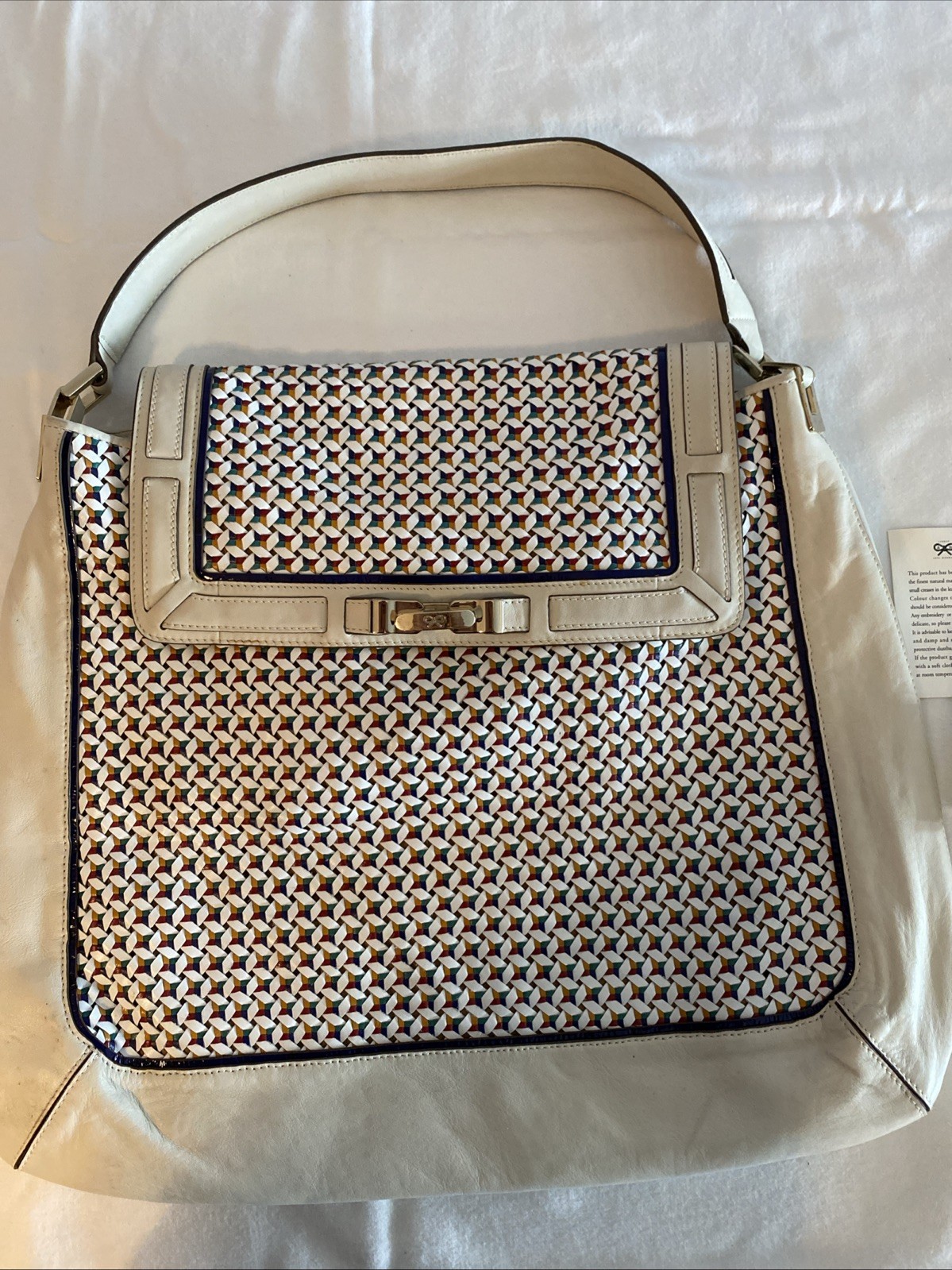 Anya Hindmarch Woven Leather Hobo Shoulder Bag, Multi Color Orig Tags