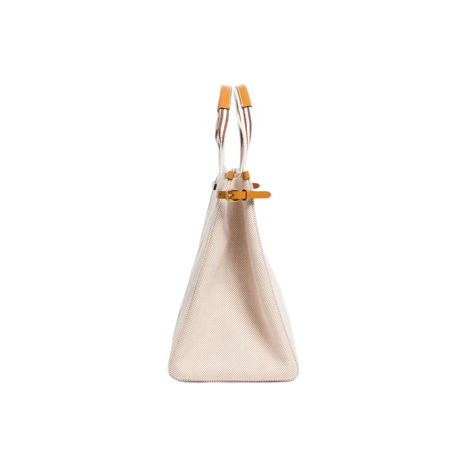 Valentino GARAVANI Gold Hardware Canvas Handbag for Women Beige 16.1*7.9*12.9 in