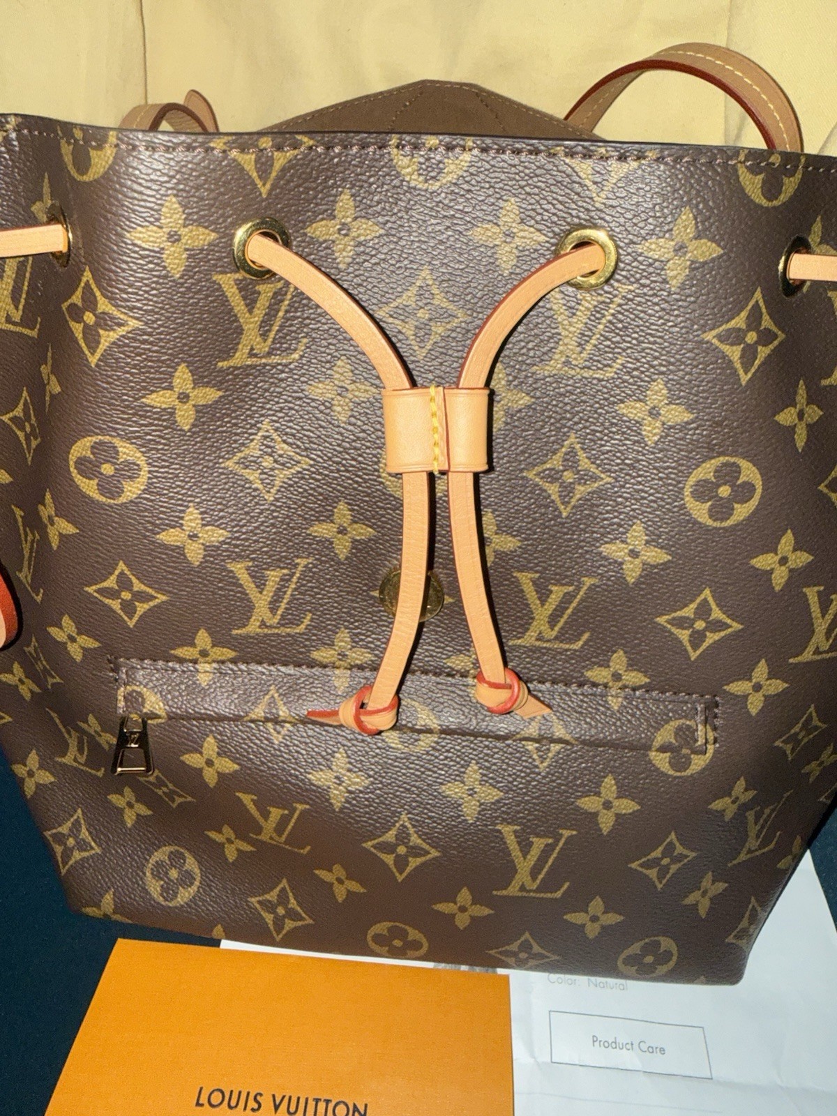 Louis Vuitton Montsouris PM Monogram Brown Backpack Drawstring Buckle Small