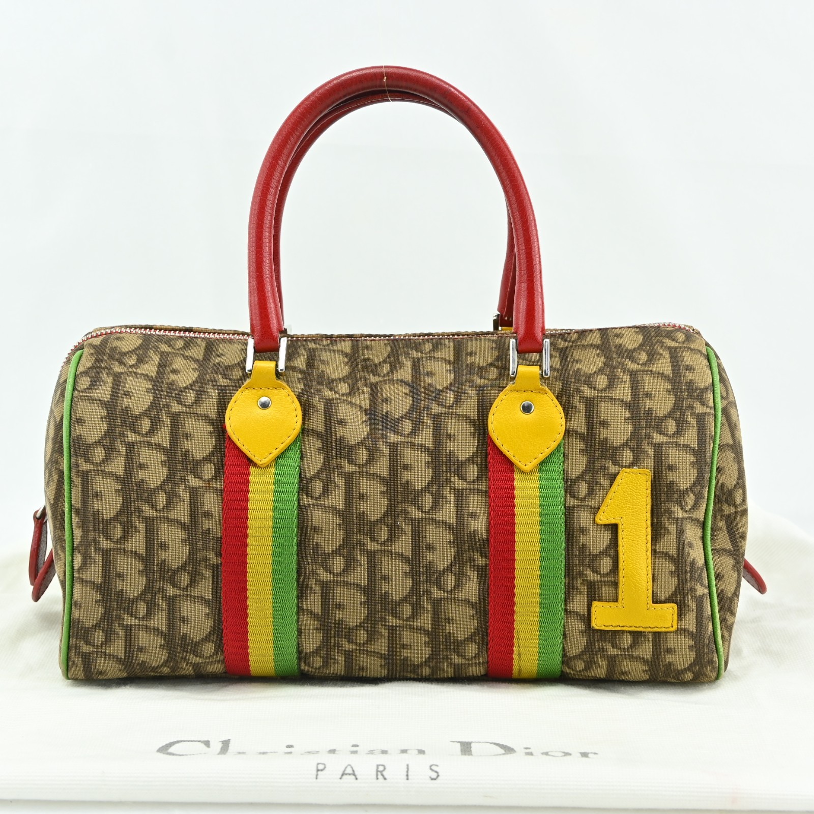 Christian Dior Rasta Line Trotter Mini Boston Bag Beige Rasta Color A4250OC807