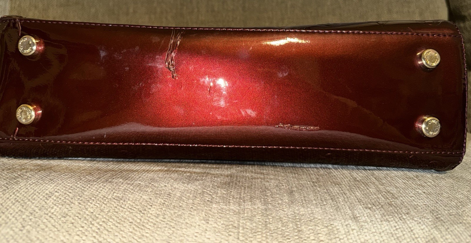 Louis Vuitton Brea MM Amarante Leather Monogram Vernis Bag