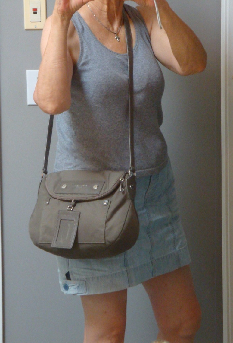 MARC JACOBS NEW YORK Preppy Natasha Nylon Crossbody Handbag Quartz Grey Lightwei