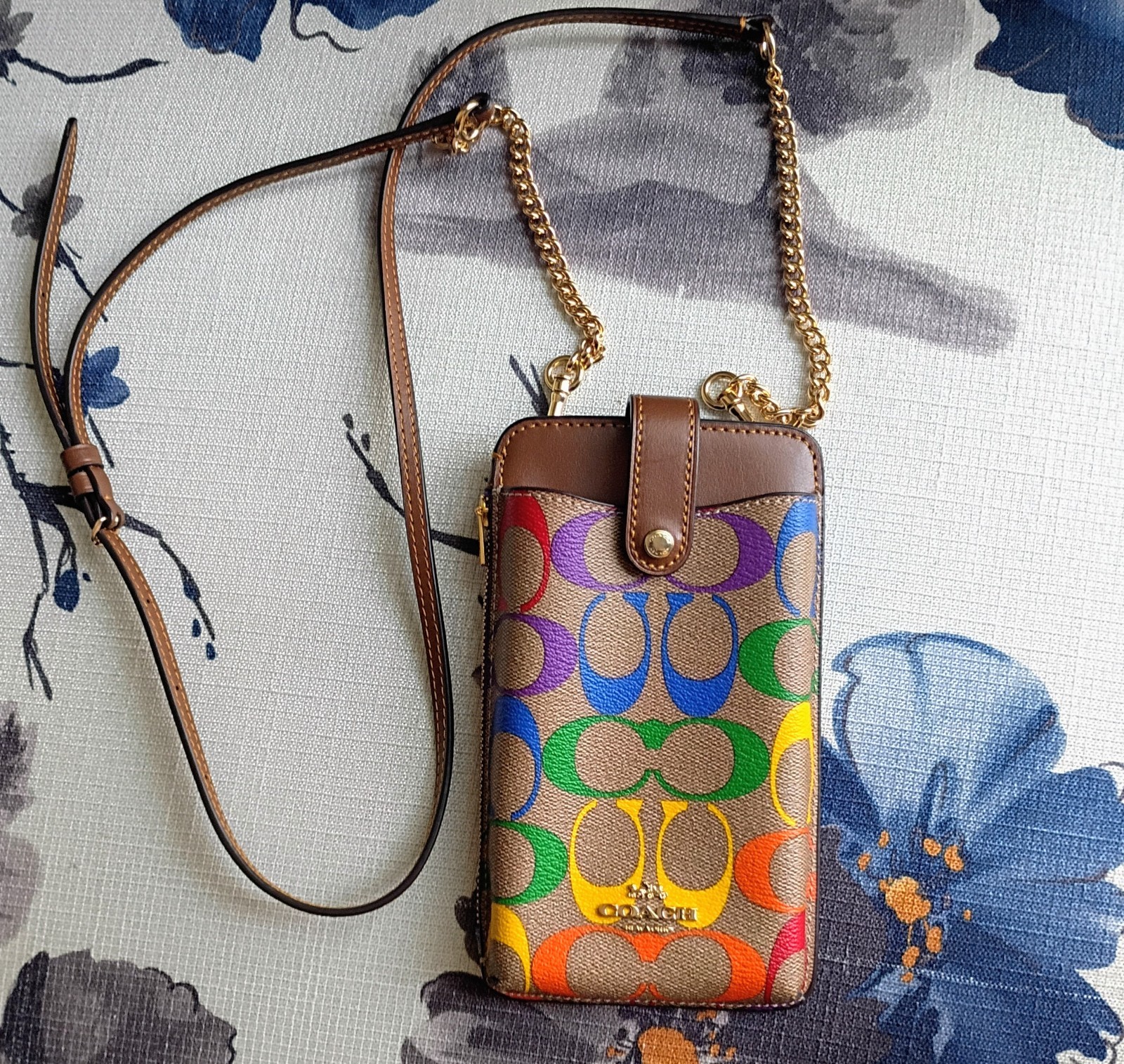 Coach C9943 Limited Edition Phone Crossbody Rainbow Signature Pride Bag
