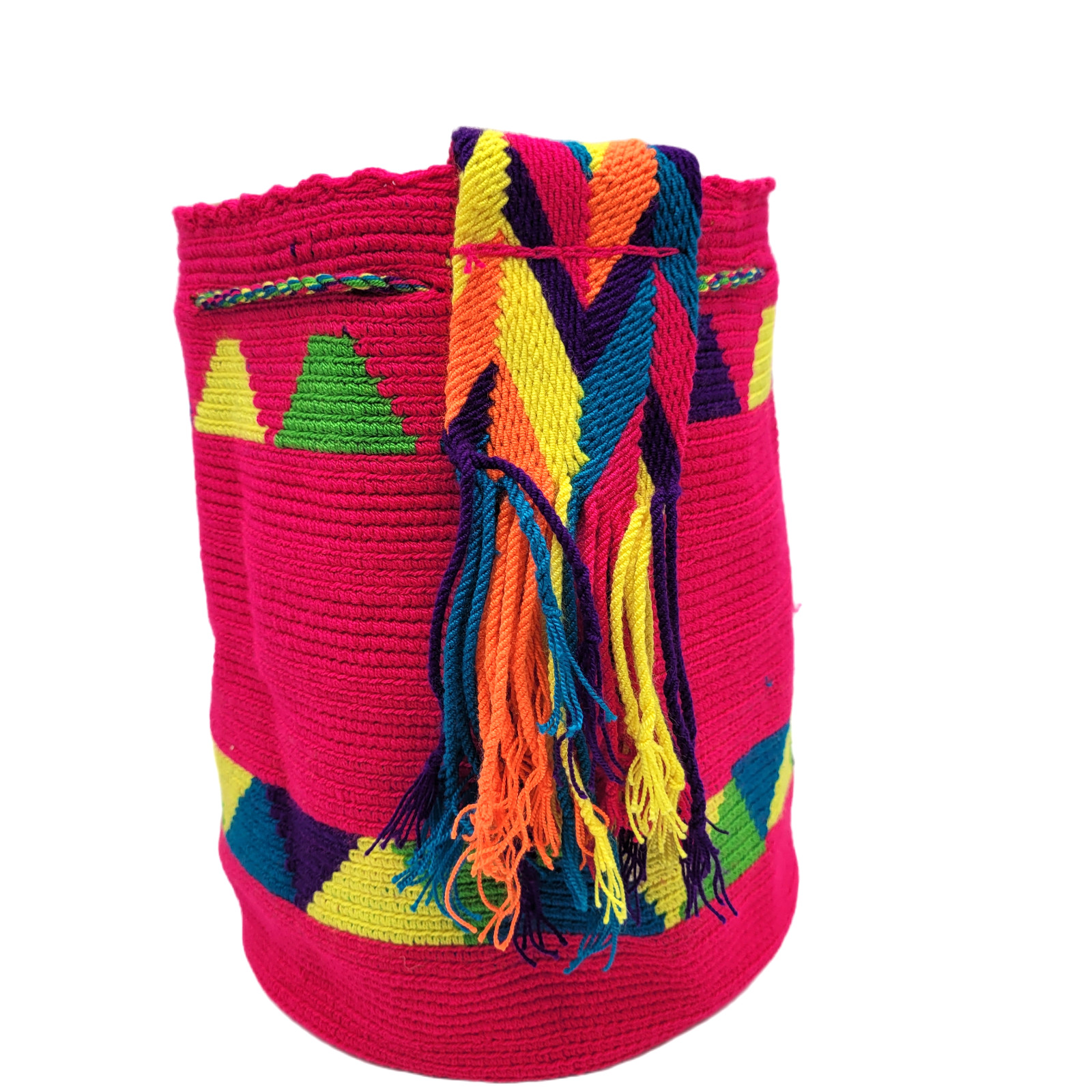 Colombian 🇨🇴 Handmade Large Wayuu Tribe MANY COLORS Mochila Bucket Boho Bag
