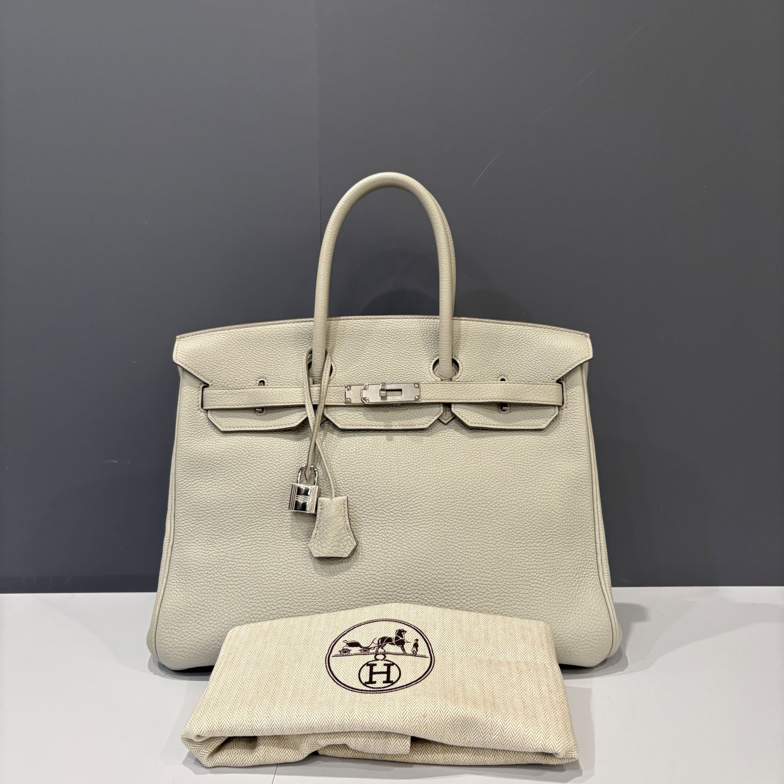 Hermes Birkin 35 80 Pearl Grey Togo (te051126a0)