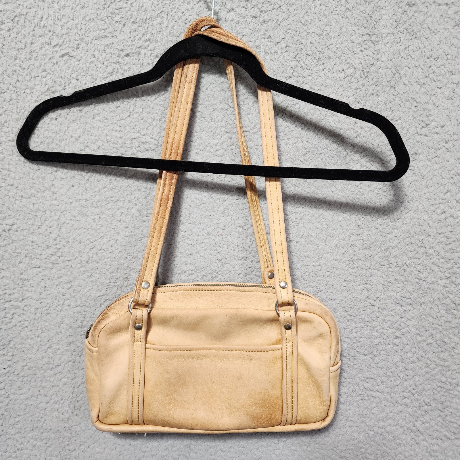 Indiana Leather Company Womens Shoulder Purse Light Tan Made in USA 11X6X2
