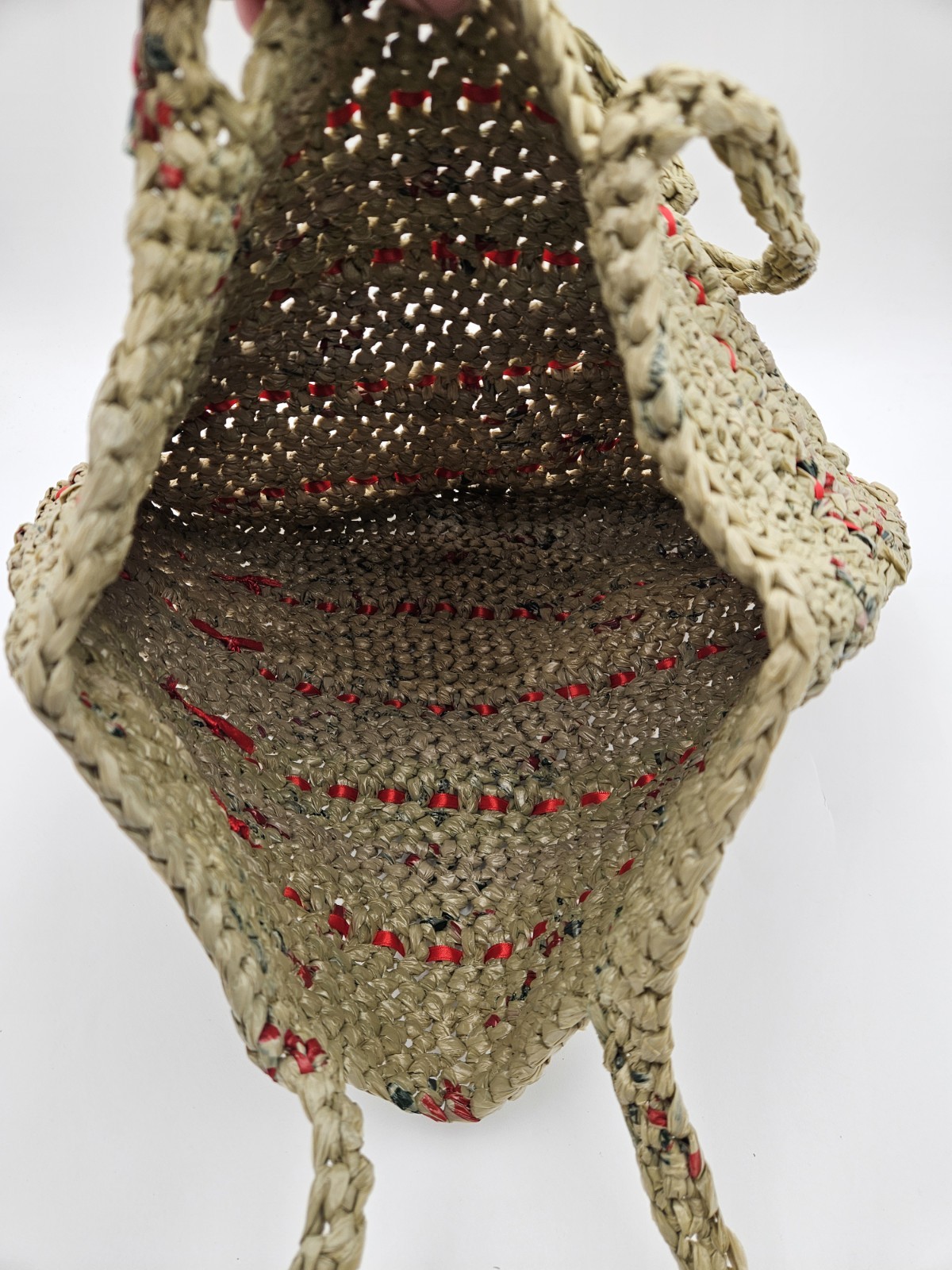 Handmade Recycled Plastic Woven Bag 15×17 Made out of Plastic Bags