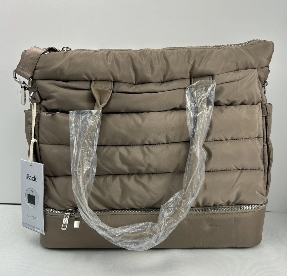 iPack Puffy Tote Bag, Tan