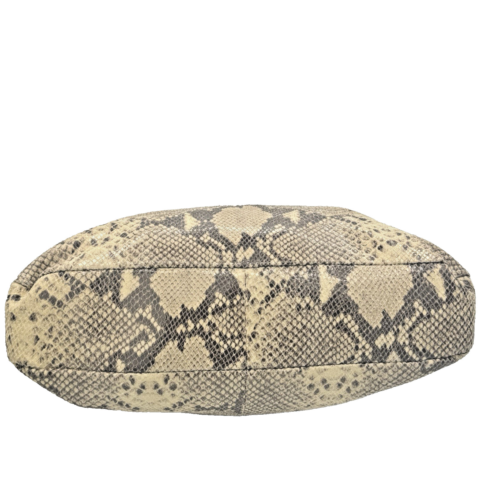 Cynthia Rowley Large Snake Print Leather Tote Handbag Gold Tone Dust Bag