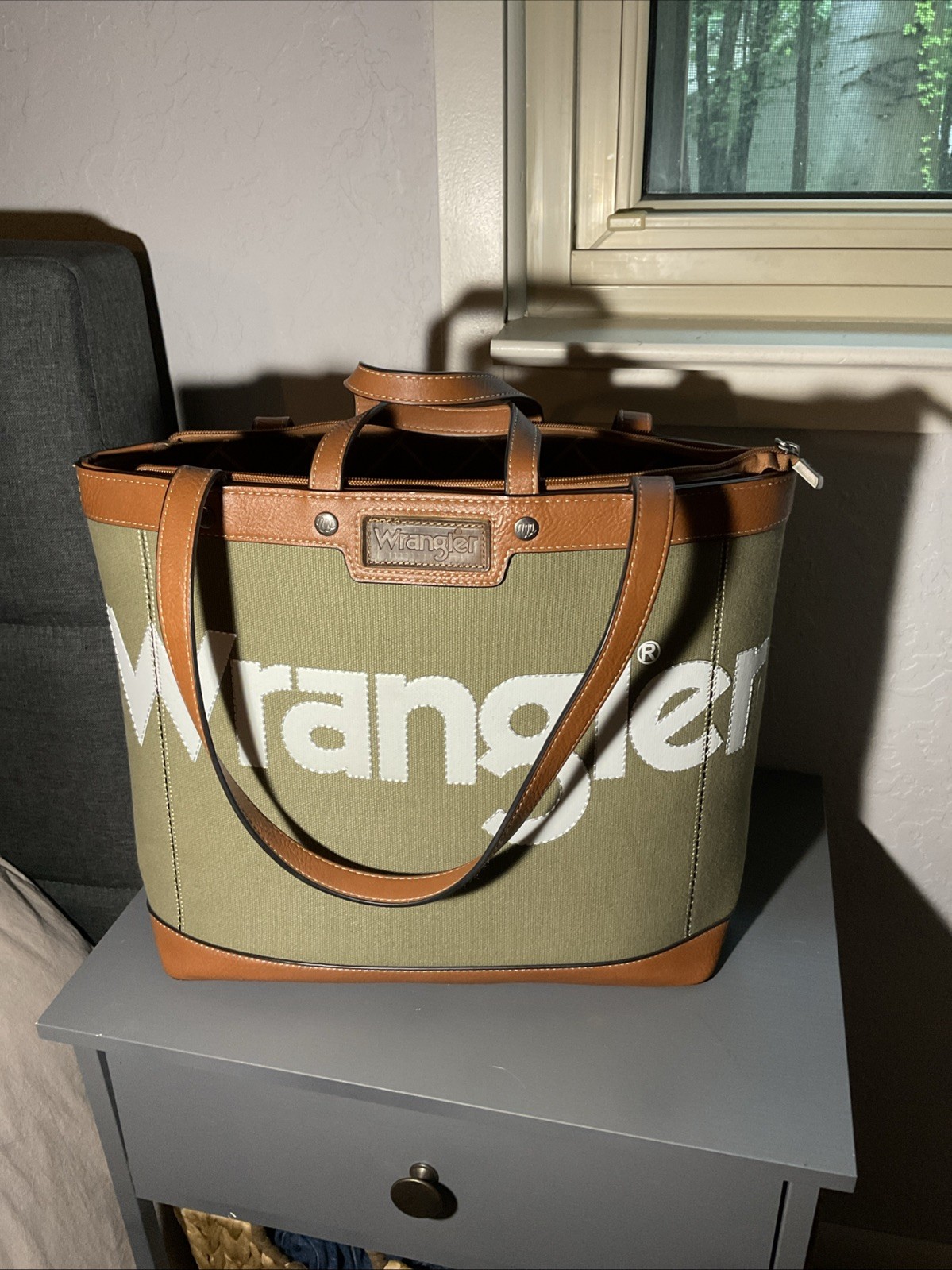 Wrangler Bag With A Pocket For iPad Or Book Denim And Faux Leather Lightweight