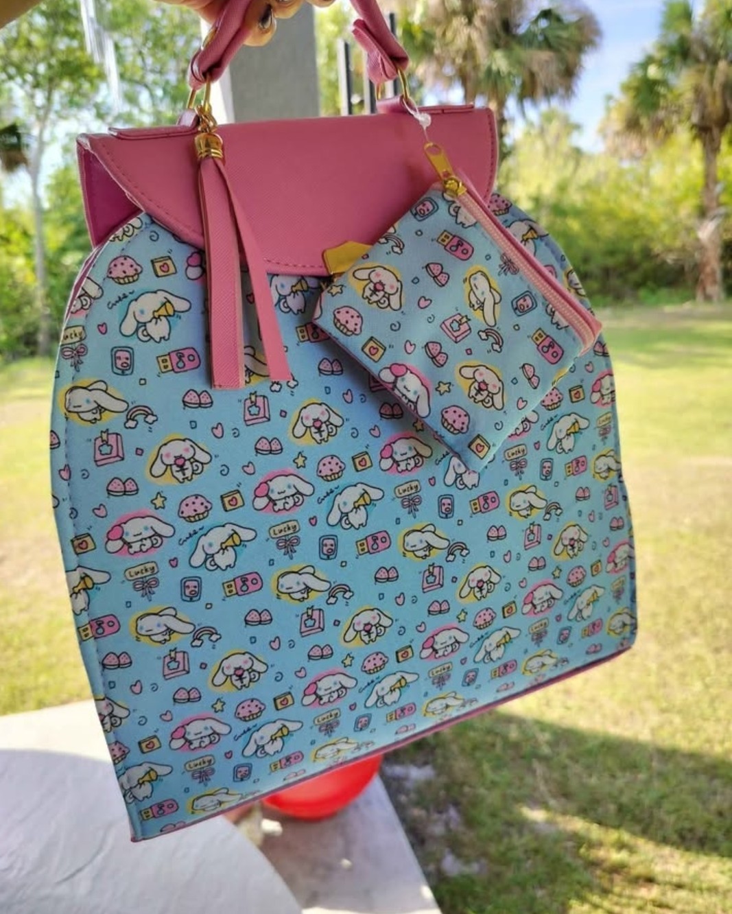 Cinamonroll PurseBag/Backpack,Wallet And Coins Purse Set