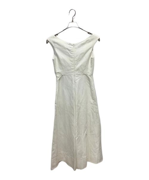 MADISON BLUE V NECK CAP SLEEVE BELTED DRESS white MB171-4009