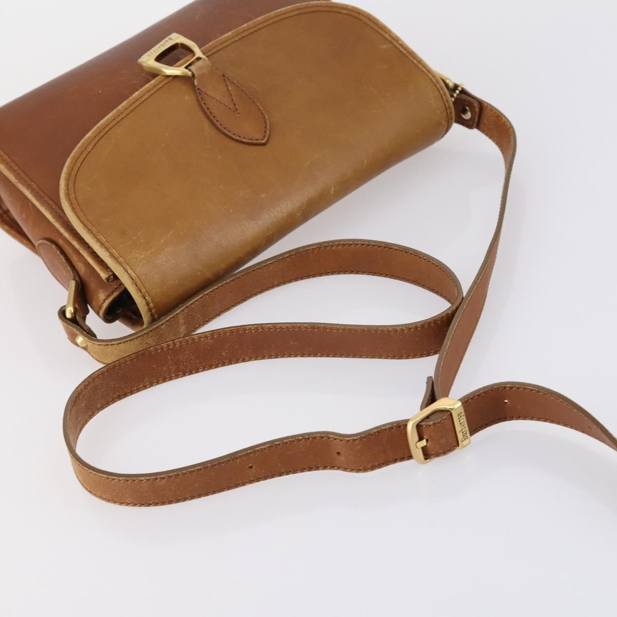 BURBERRY Nova Check Hand Bag Nylon Leather 2 Set Beige Brown Auth 150325
