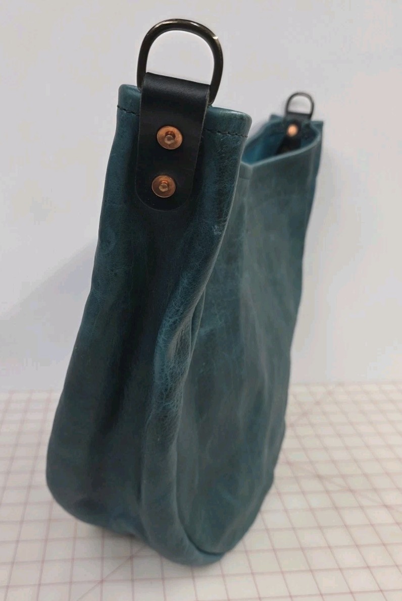 Go Forth Goods Celeste Leather Hobo Bag Cobalt Bison Medium No Shoulder Strap