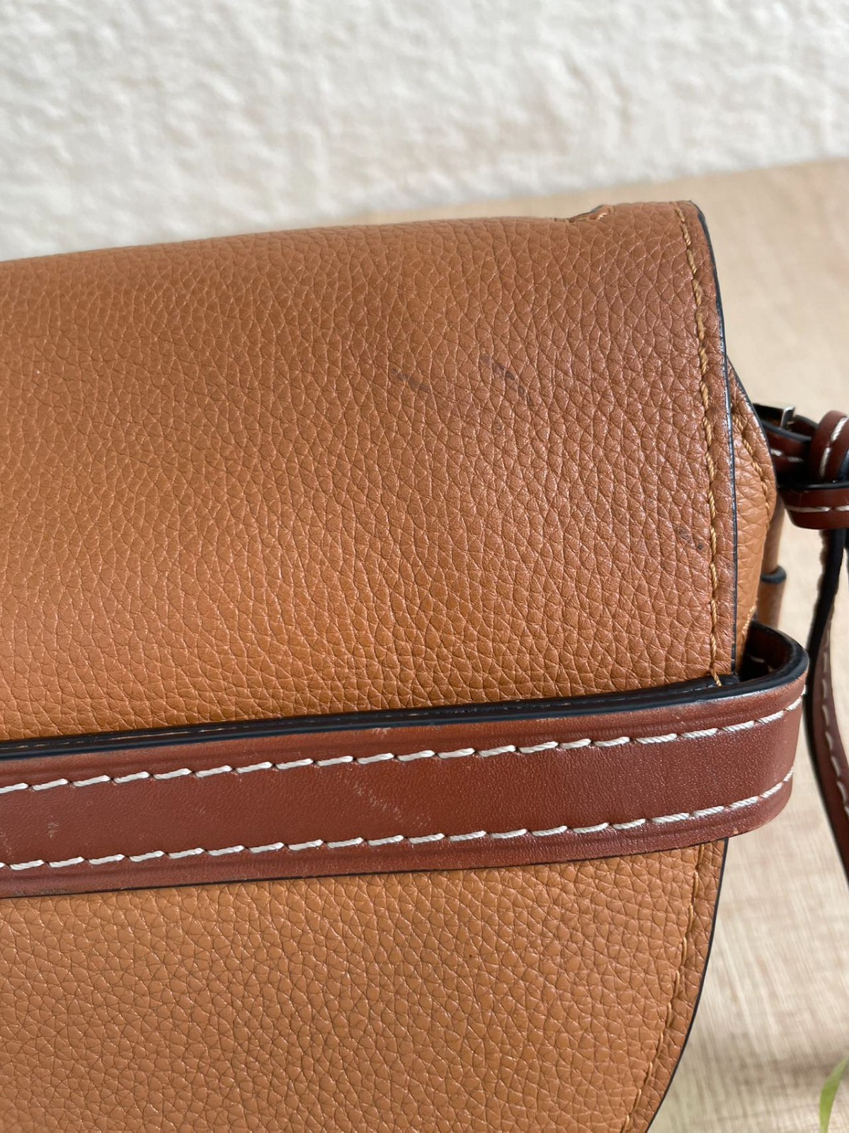 LOEWE Gate Saddle Crossbody Bag Large Brown Calfskin