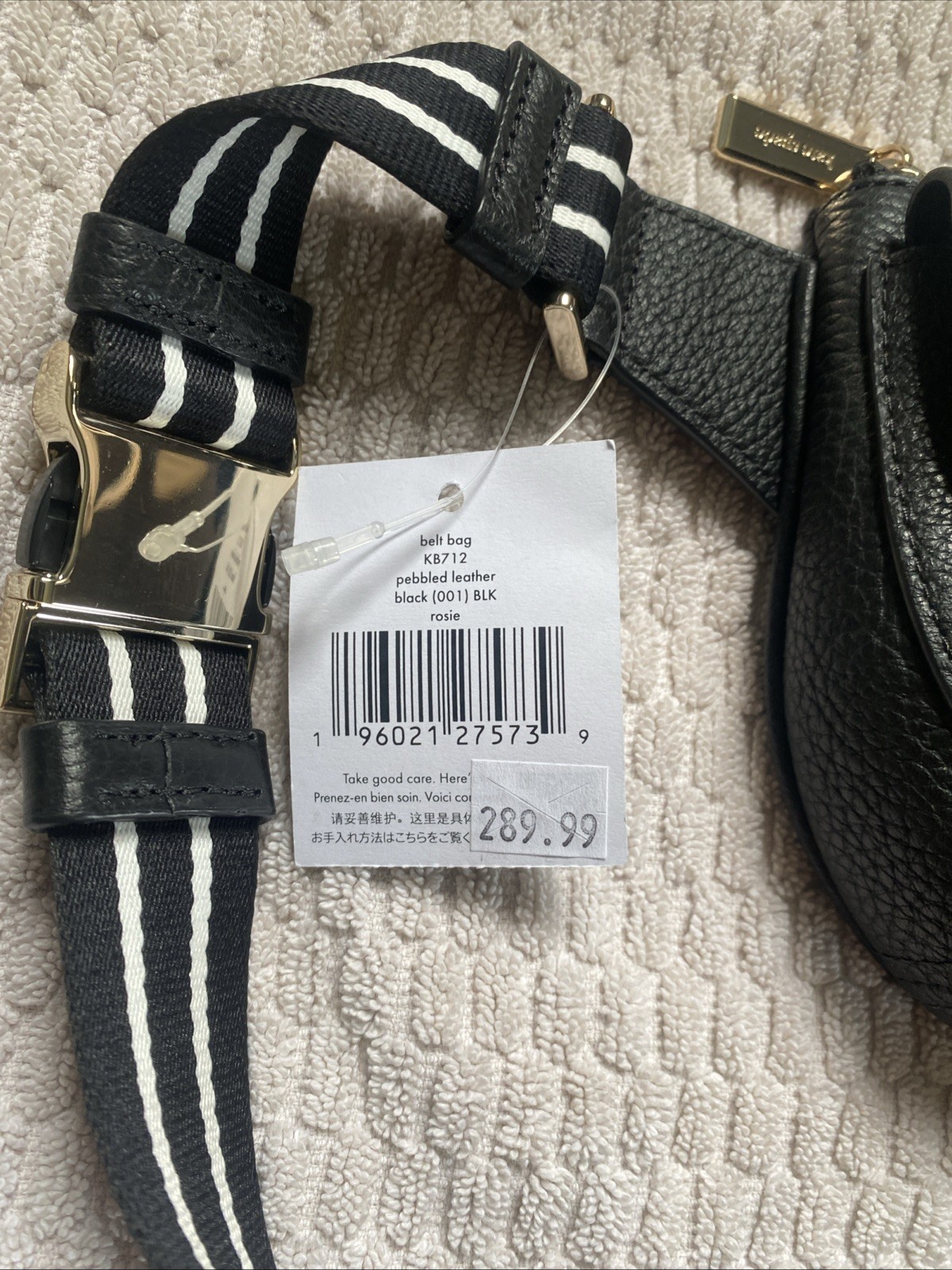 Kate Spade KB712 Rosie Belt Bag Black Pebbled Leather – Brand New With Tags