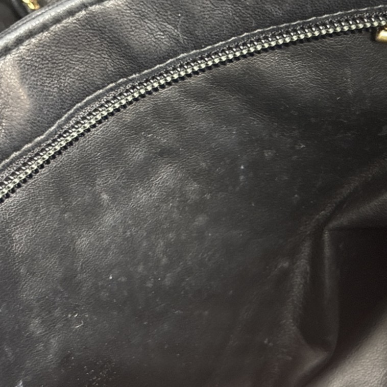 BALLY Logo Chain Tassel Shoulder Hand Bag Quilted Leather Black GHW 01KD513