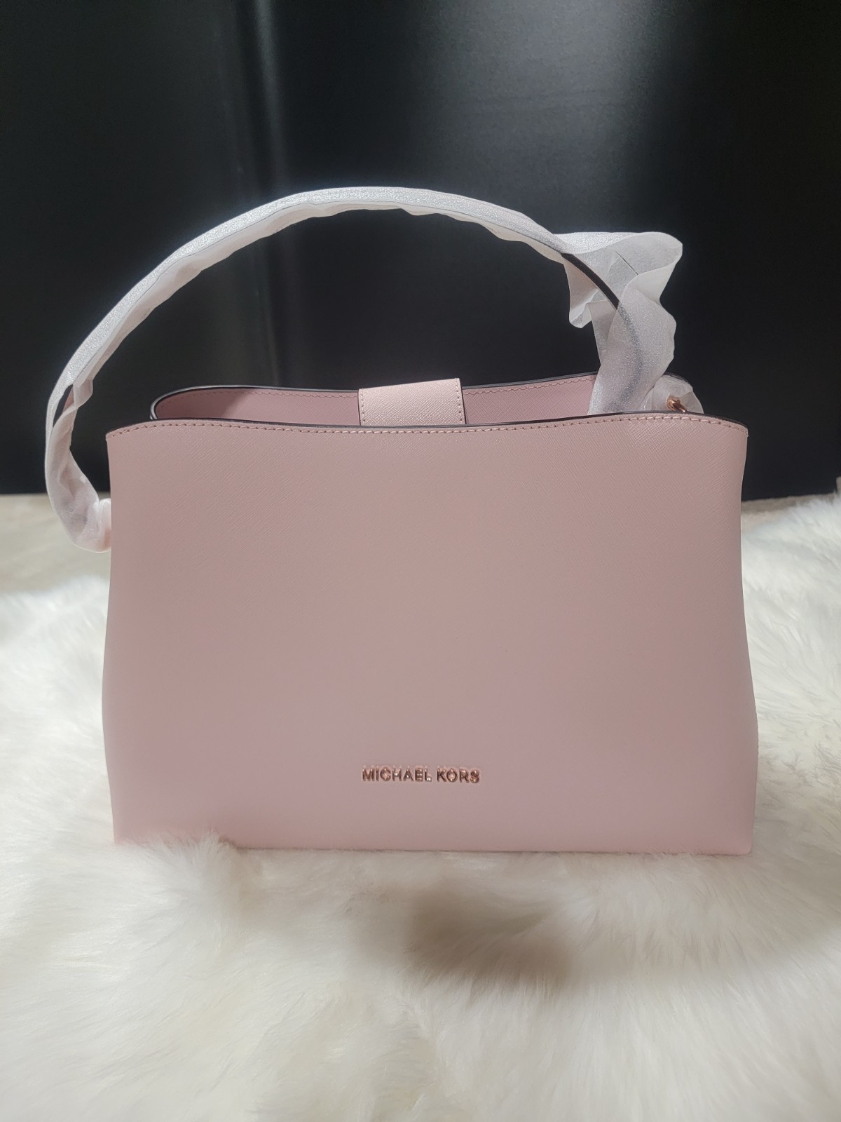 Michael Kors Sofia Portia Large Leather Satchel and Crossbody in Blossom Pink