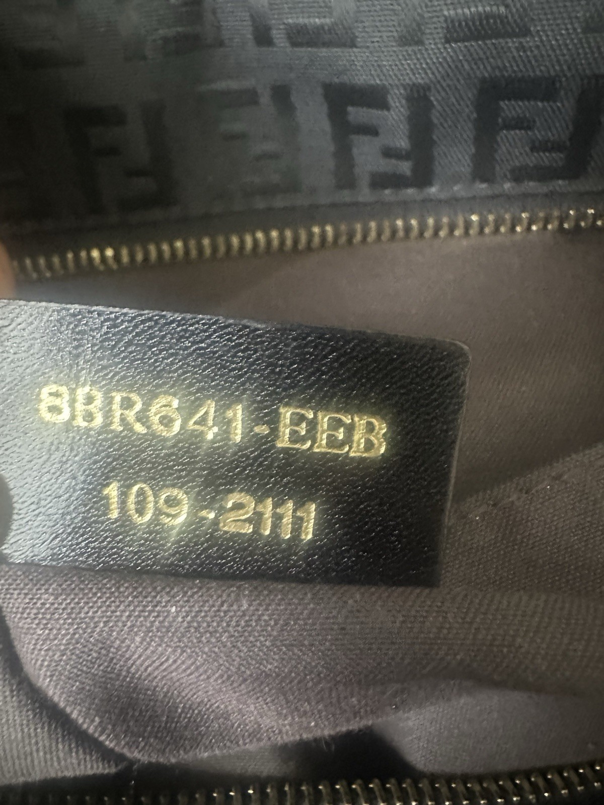 Fendi Black FF Monogram Tote Bag Drawstring Leather Double Handles Gold HW Dust
