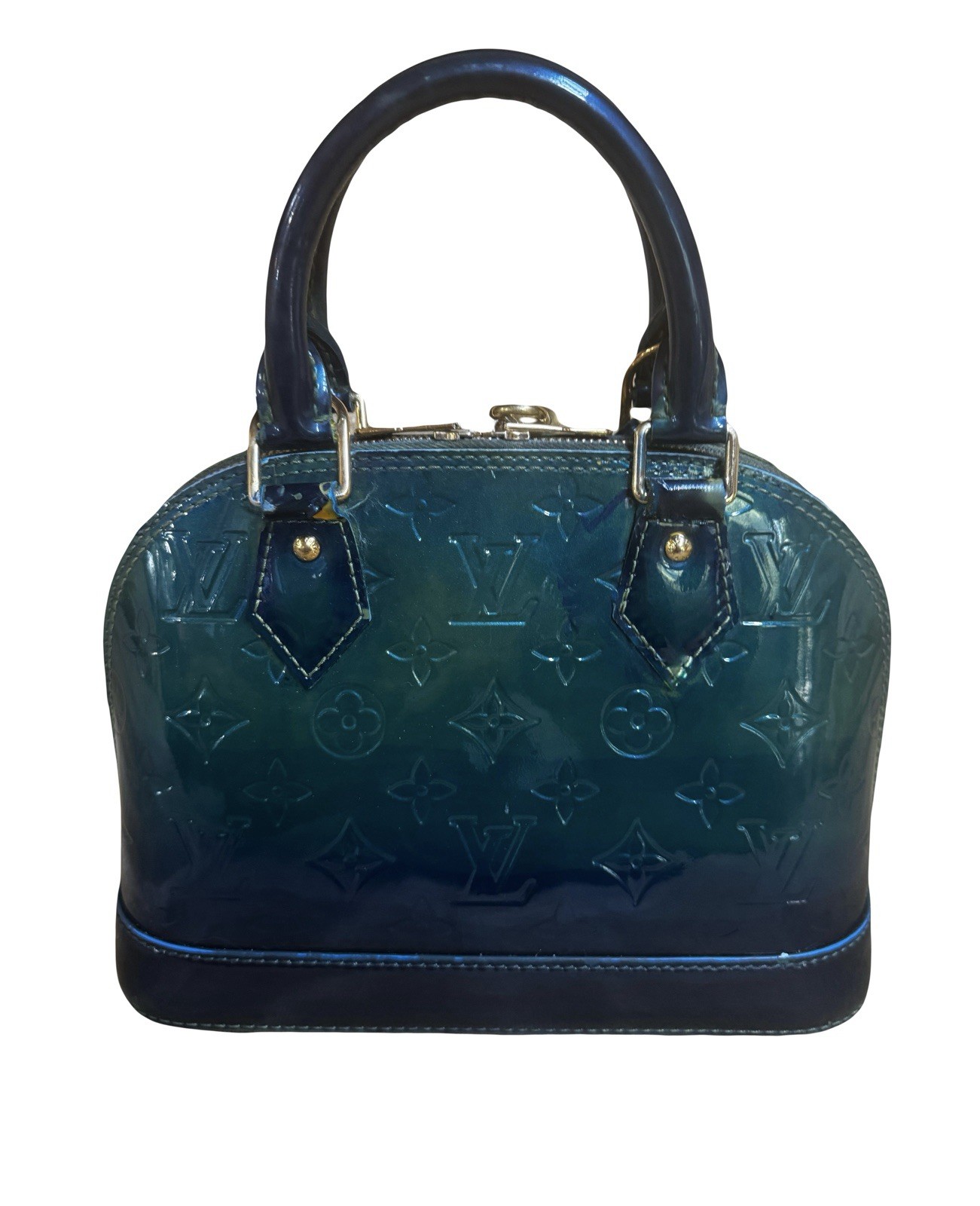 Louis Vuitton Monogram Vernis Alma BB in Ombre Bleu Nuit Degrade w/COA