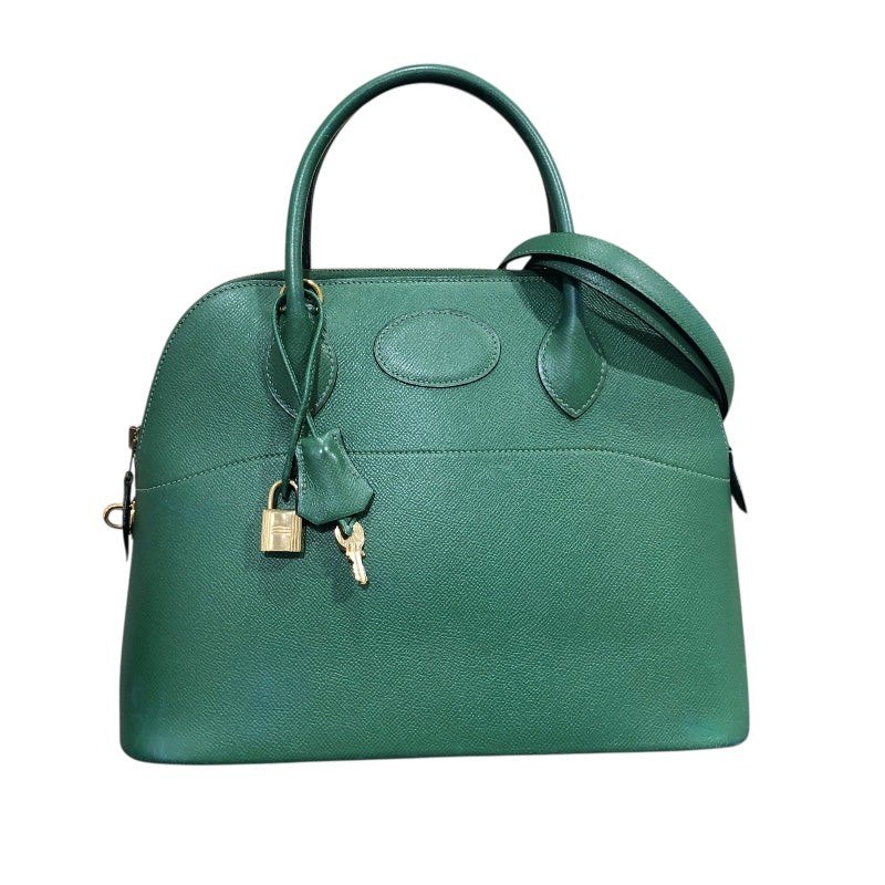 HERMES Bolide 31 Bambou Courchevel Leather Handbag Circle Z #OKB6966