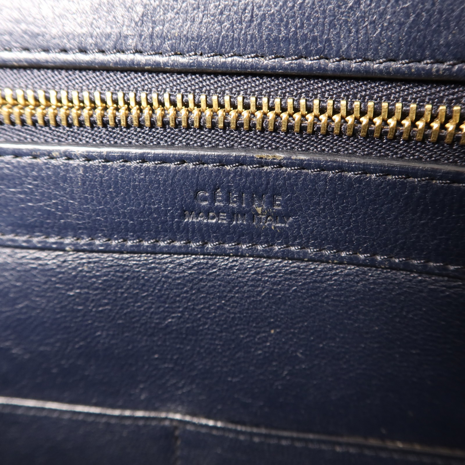 CELINE GHW Small Cabas Phantom Shoulder Bag 176023ACP Calfskin Leather Navy