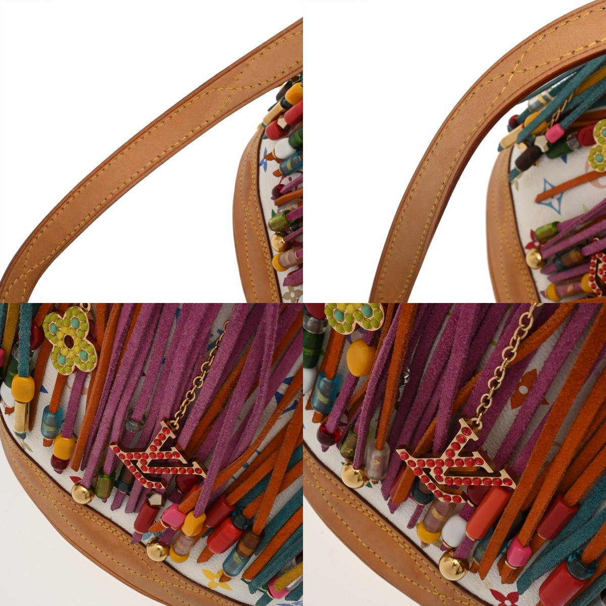 LOUIS VUITTON Bucket Frange Tote Bag M40109 multicolor Monogram multicolor B…