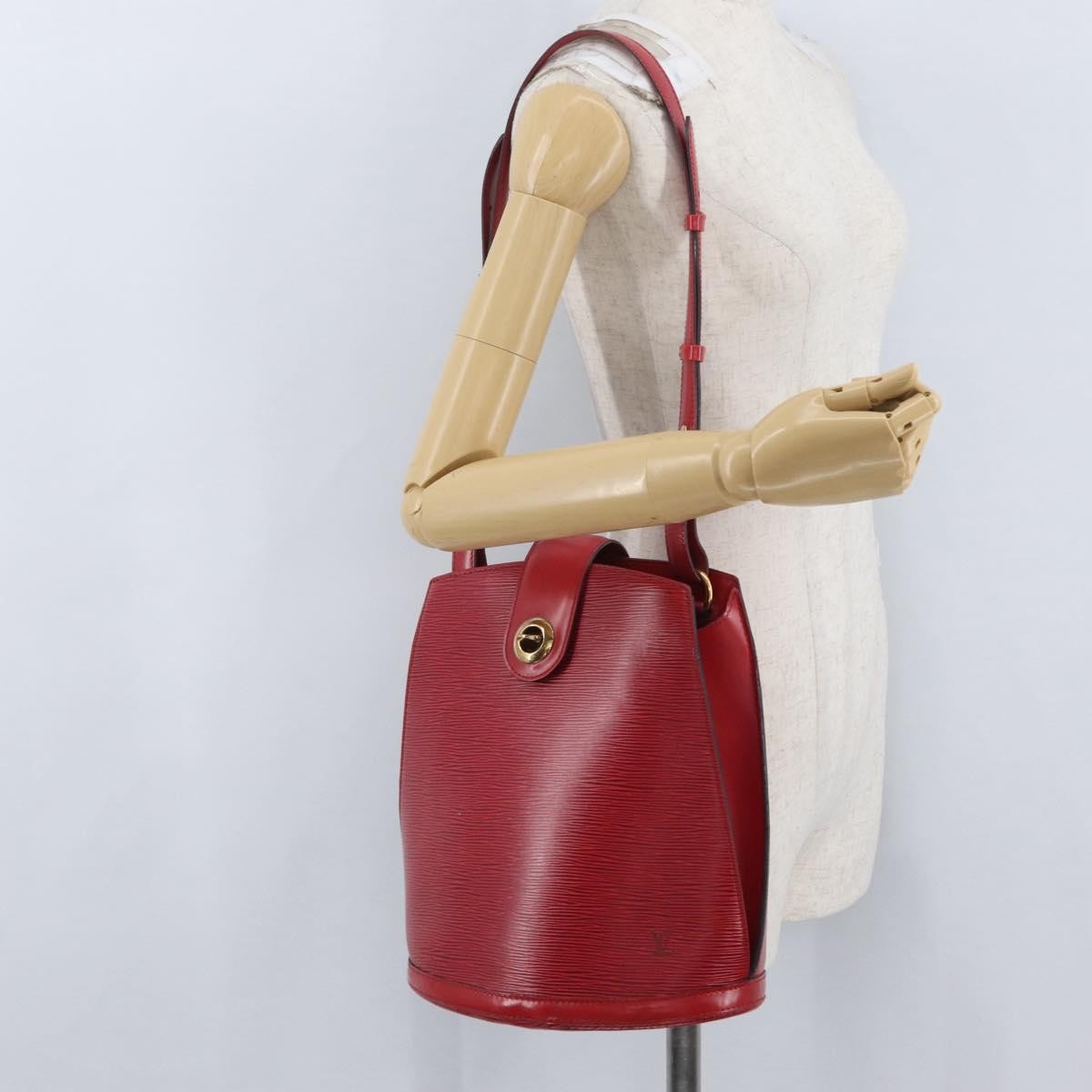 LOUIS VUITTON Epi Cluny Shoulder Bag Red M52257 LV Auth ka3024