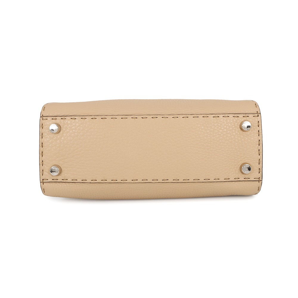 FENDI Peekaboo Selleria Essentially Size Mini Leather Beige 8BN302 AZTV