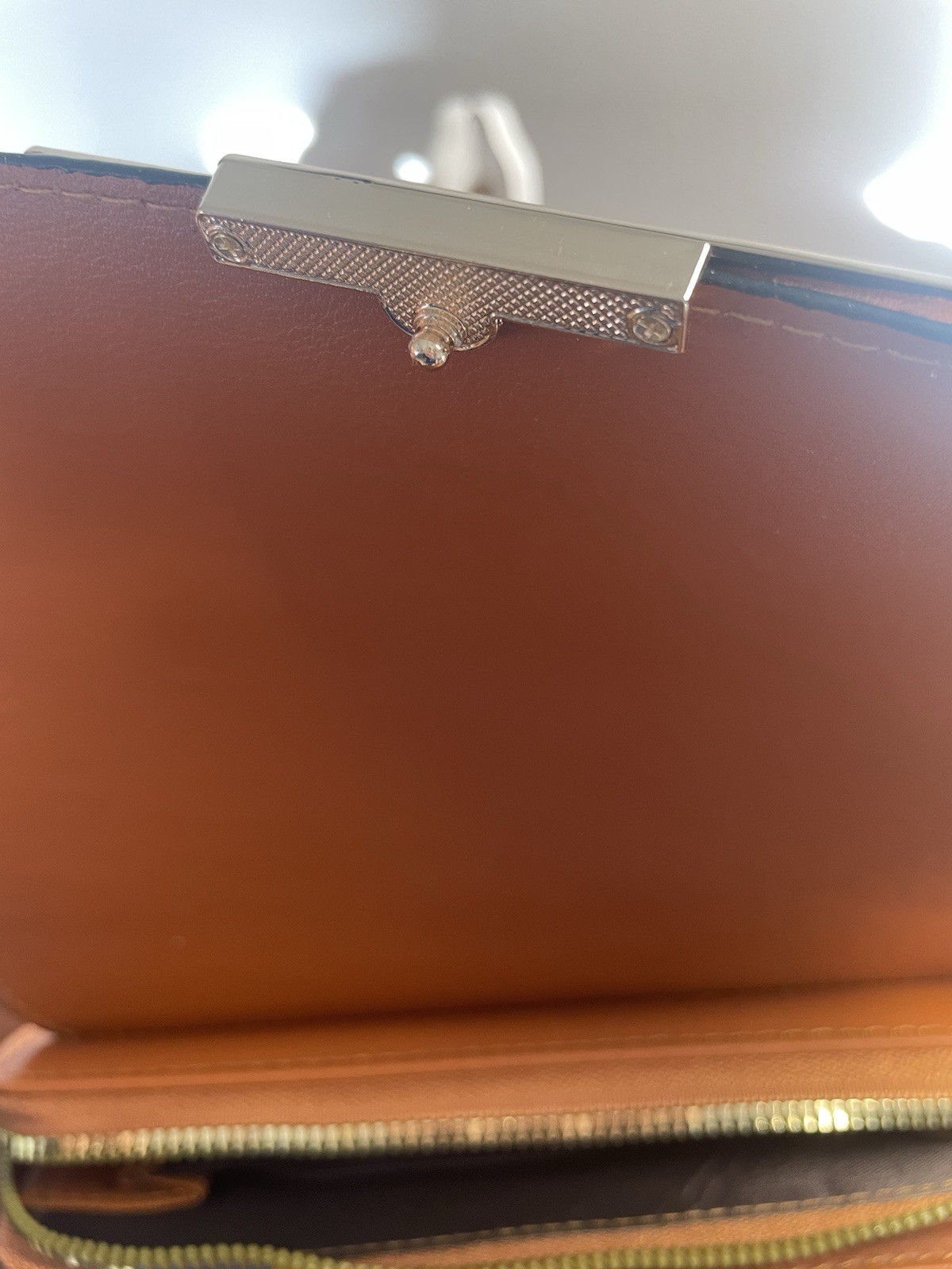 Forever Lovely By Madley Brown Crossbody Clutch Purse Vegan Leather Shoulder Bag