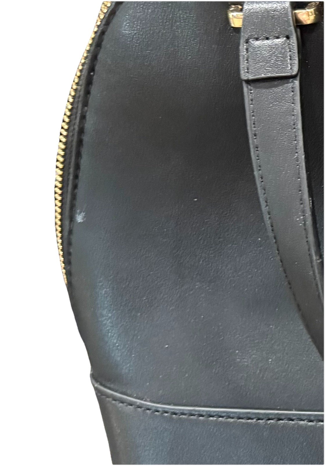 Tommy Hilfiger Black Satchel Top Handle Bag Gold Hardware Zip Closure Pockets