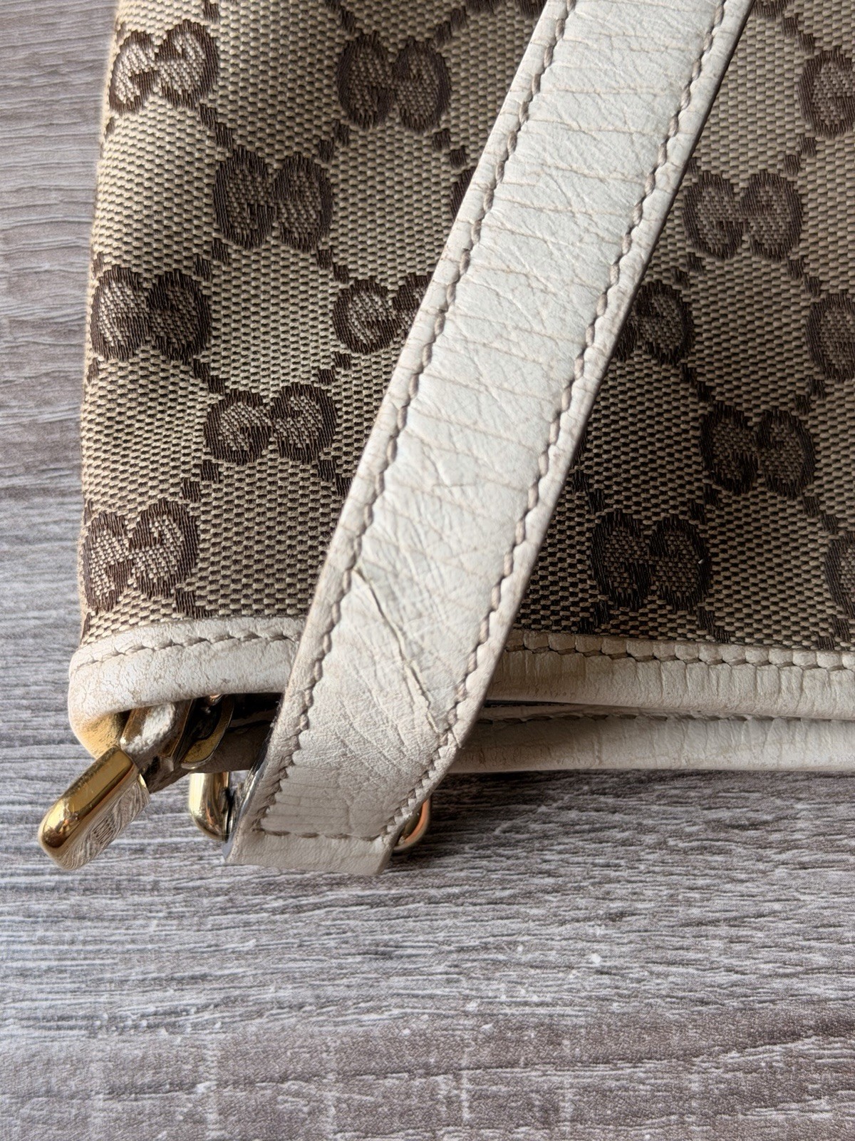 Gucci Jolicoeur GG Web Messenger Bag Beige Canvas With Dust bag