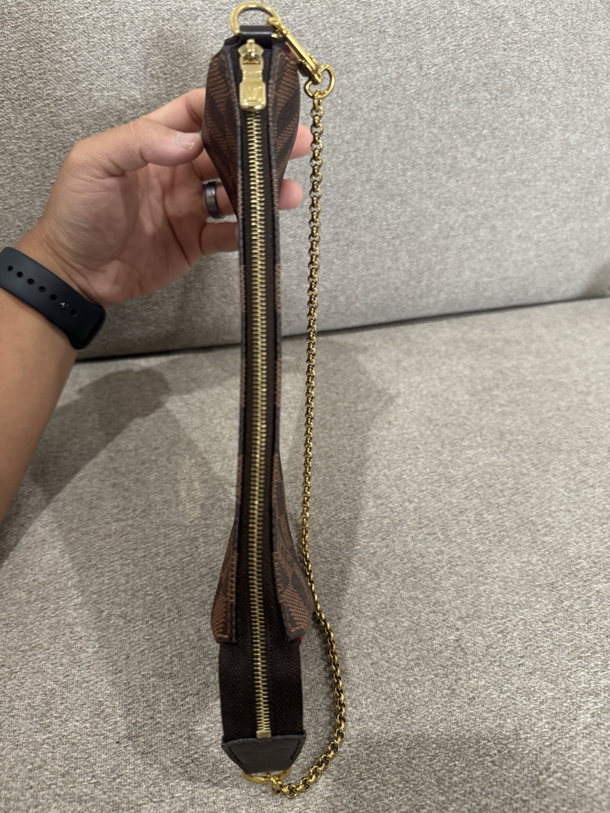 Genuine Louis Vuitton Eva Clutch Damier Ebene