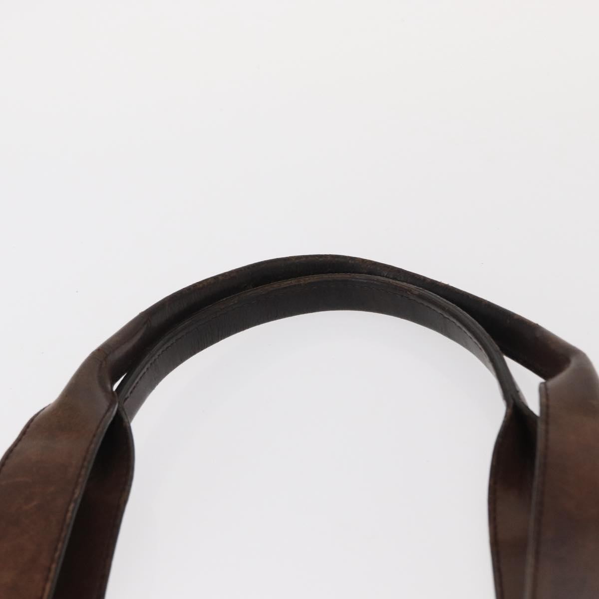 GUCCI GG Canvas Tote Bag Brown Silver 73983 Auth gh1524