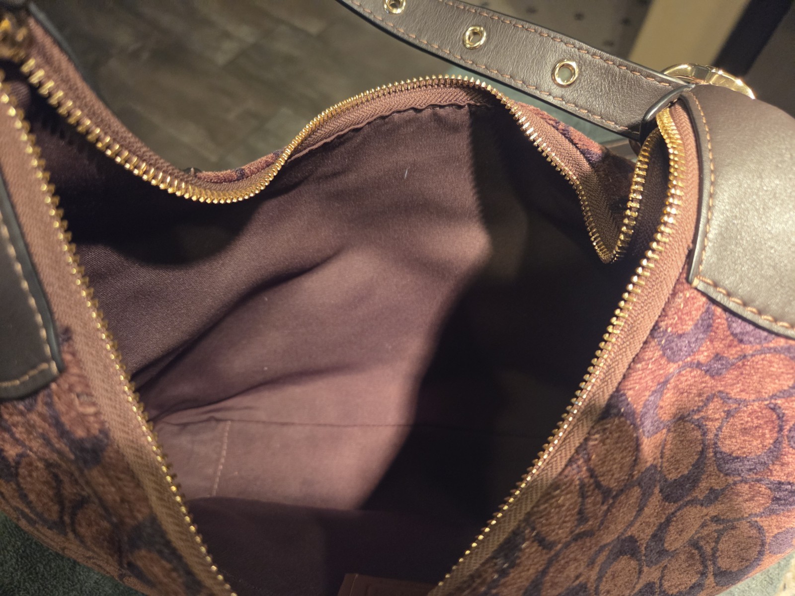 COACH Large Ella Shoulder Bag In Signature Chenille Gold Hardware CCE49 Ella